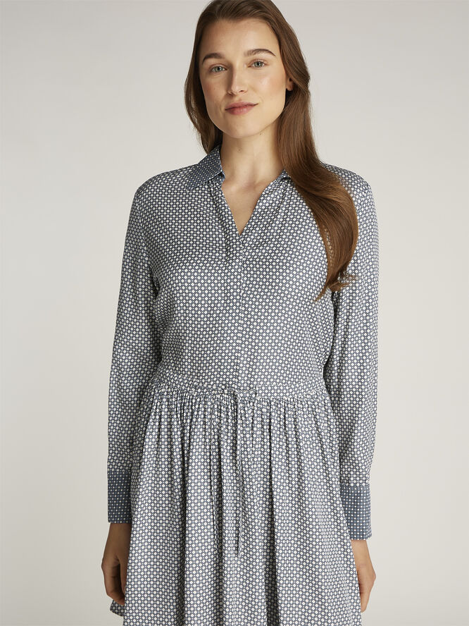 Tommy Hilfiger FLUID VIS BELTED SHORT DRESS Mini geo/ flint blue