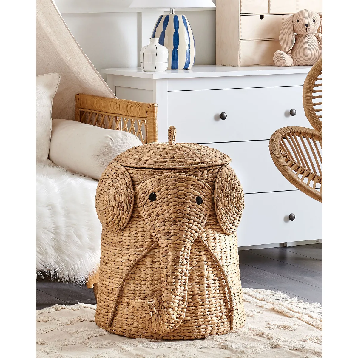 Beliani DOGON - Panier éléphant en fibre de jacinthe d'eau