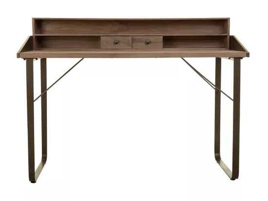Bureau en bois et métal marron 130x60x95