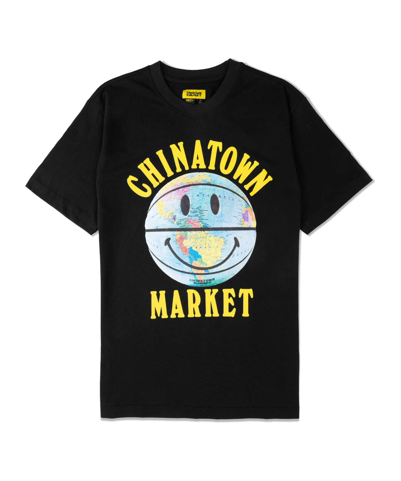 Market Smiley Globe Ball T-Shirt Schwarz