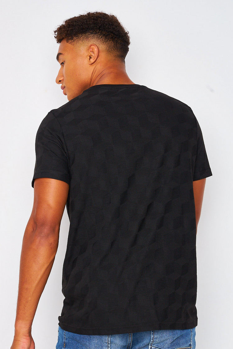 T-shirt noir imprimé graphique