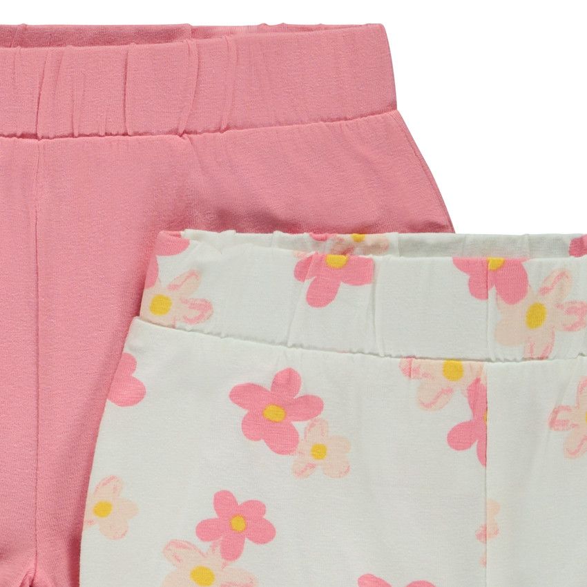 Lot de 2 shorts fantaisie en jersey pour bébé fille - Ecru