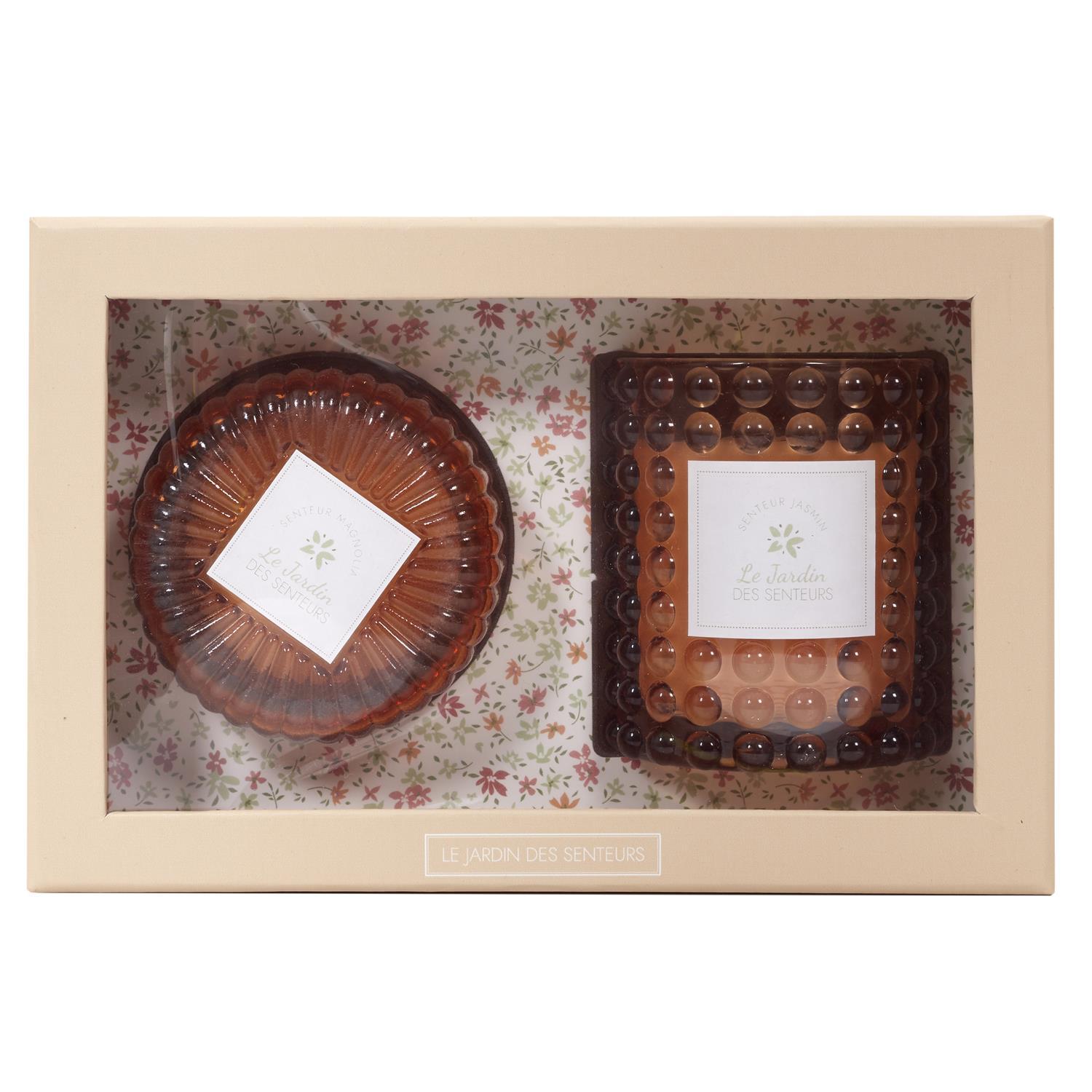BOUGIE PARFUMEE X2 PIECES COFFRET JARDIN