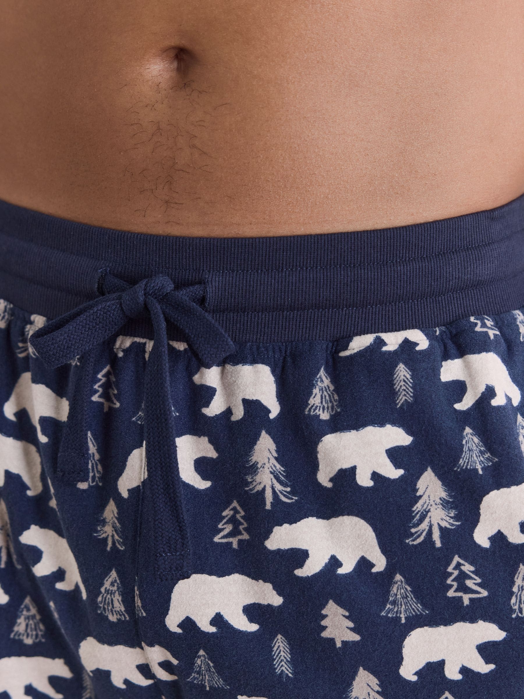Marineblauw/naturel met ijsbeer - MotionFlex - Behaaglijke pyjamabroek met boorden