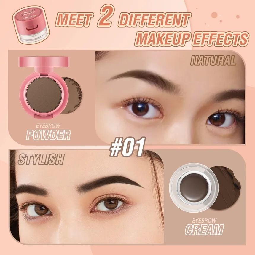 PINKFLASH - 2 in 1 Duo Effect Wenkbrauw Kit - 3 Kleuren