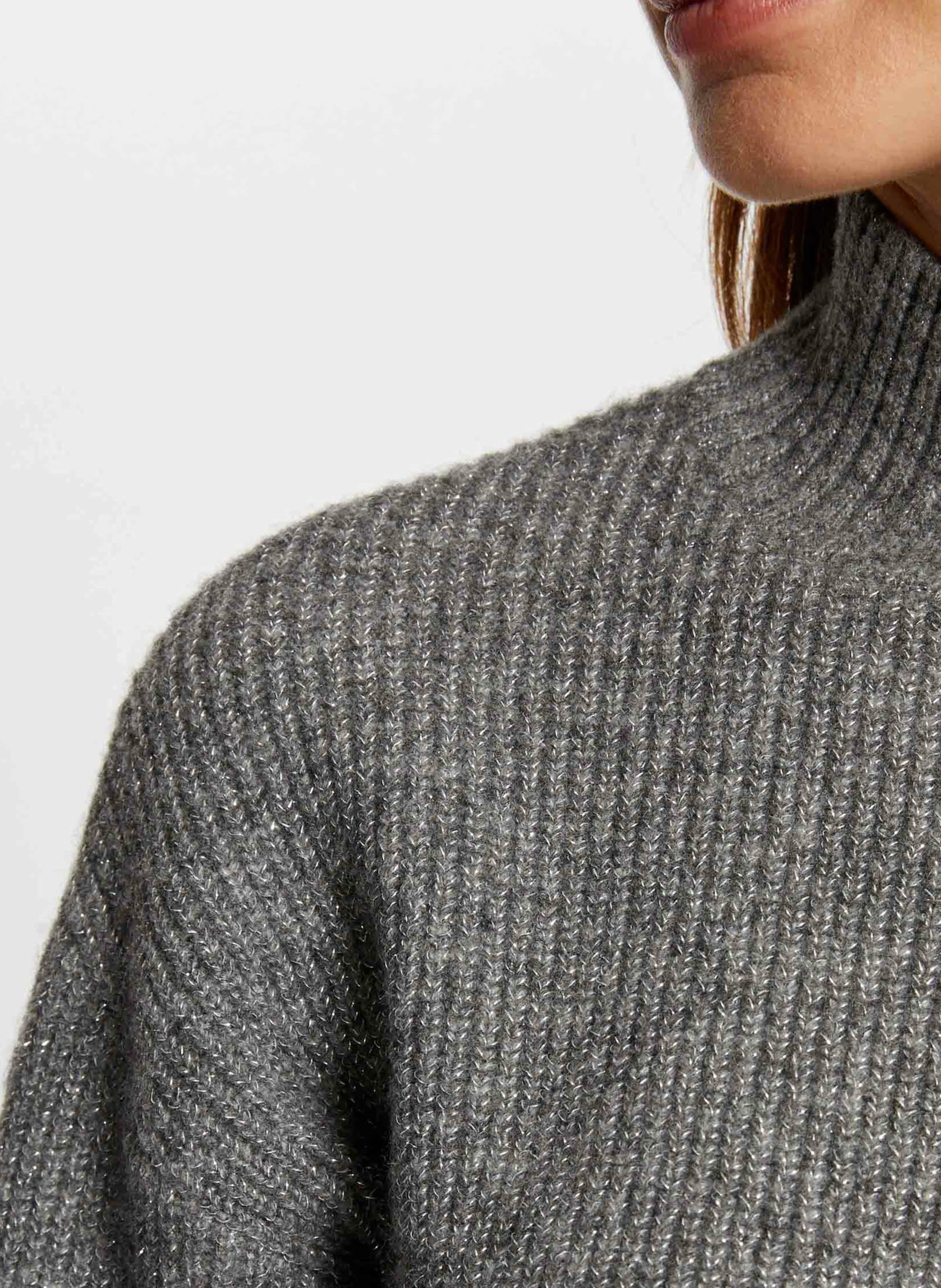 MSTORI - Pull droit col montant | Gris