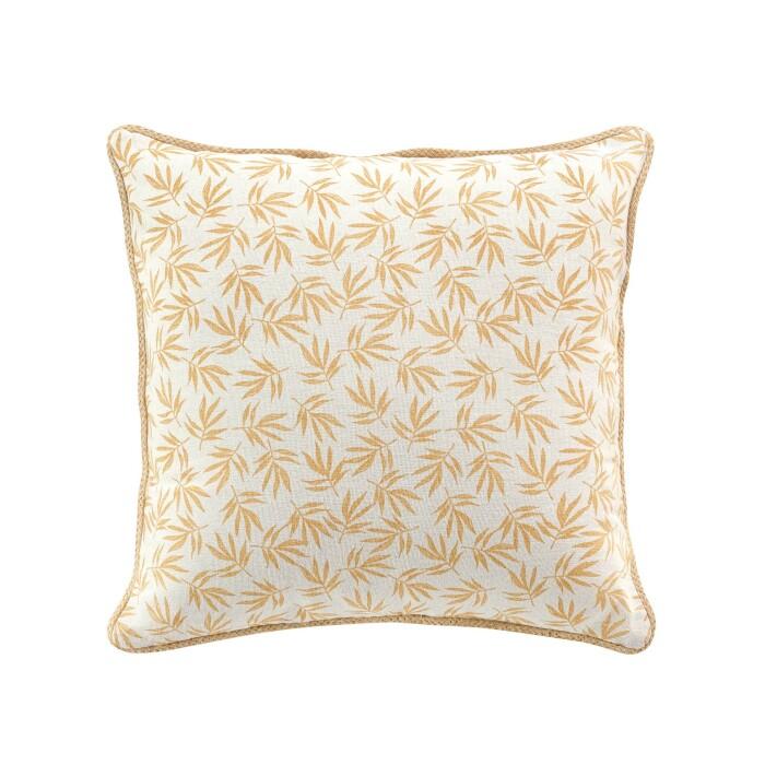 COUSSIN DEHOUSABLE 45X45CM IMPRIME ET JUTE MADDY OCRE