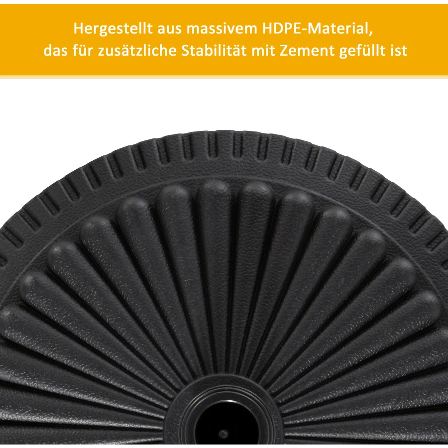 Outsunny Sonnenschirmständer mit 15 kg Gewicht schwarz