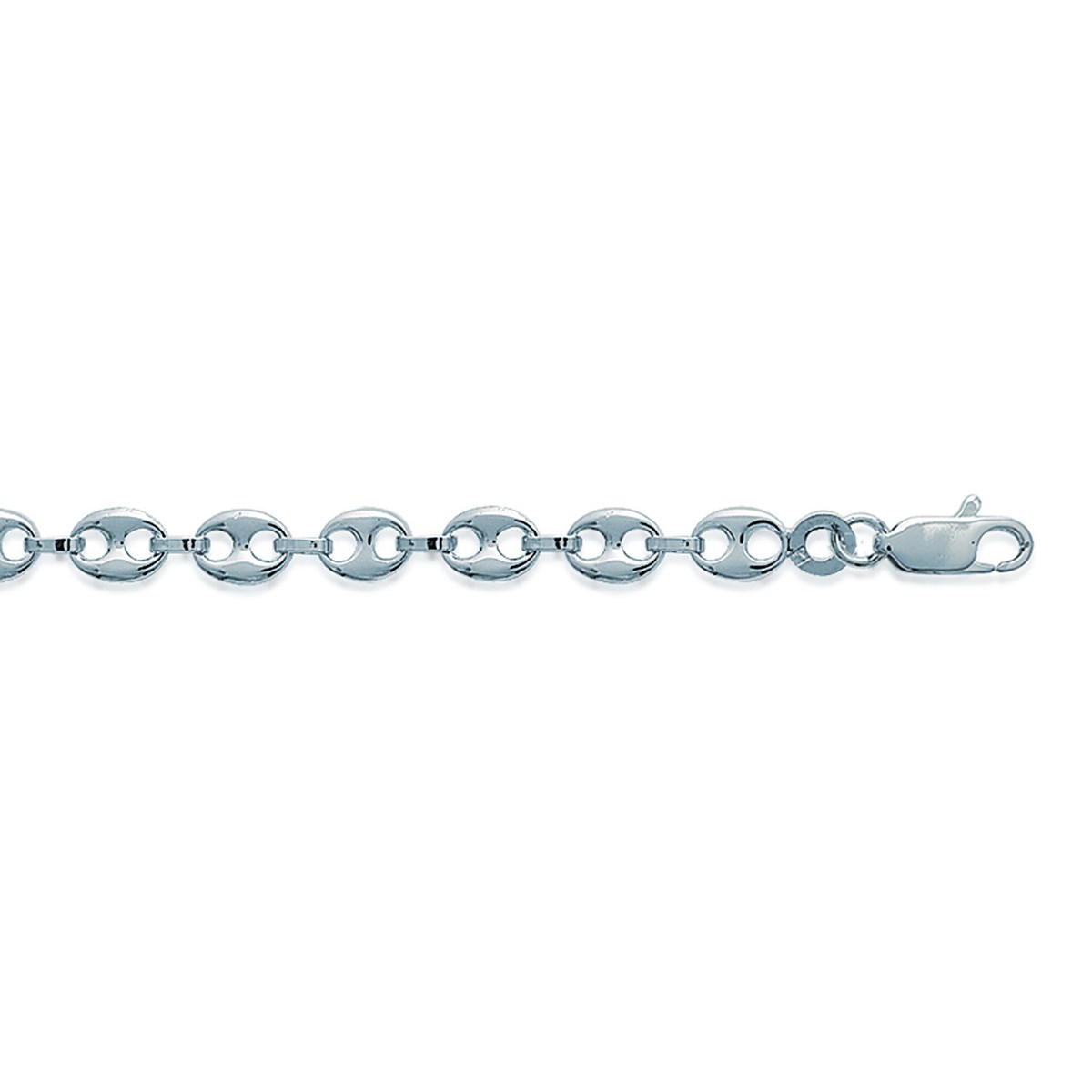 Chaîne Brillaxis maille grain de café argent rhodié