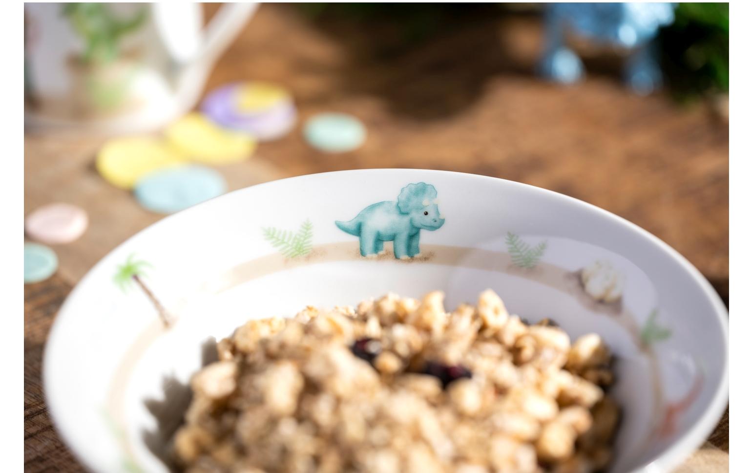 Kindergeschirrset Avventura 3-teilig, DinosaurierGeschirrset für Kinder