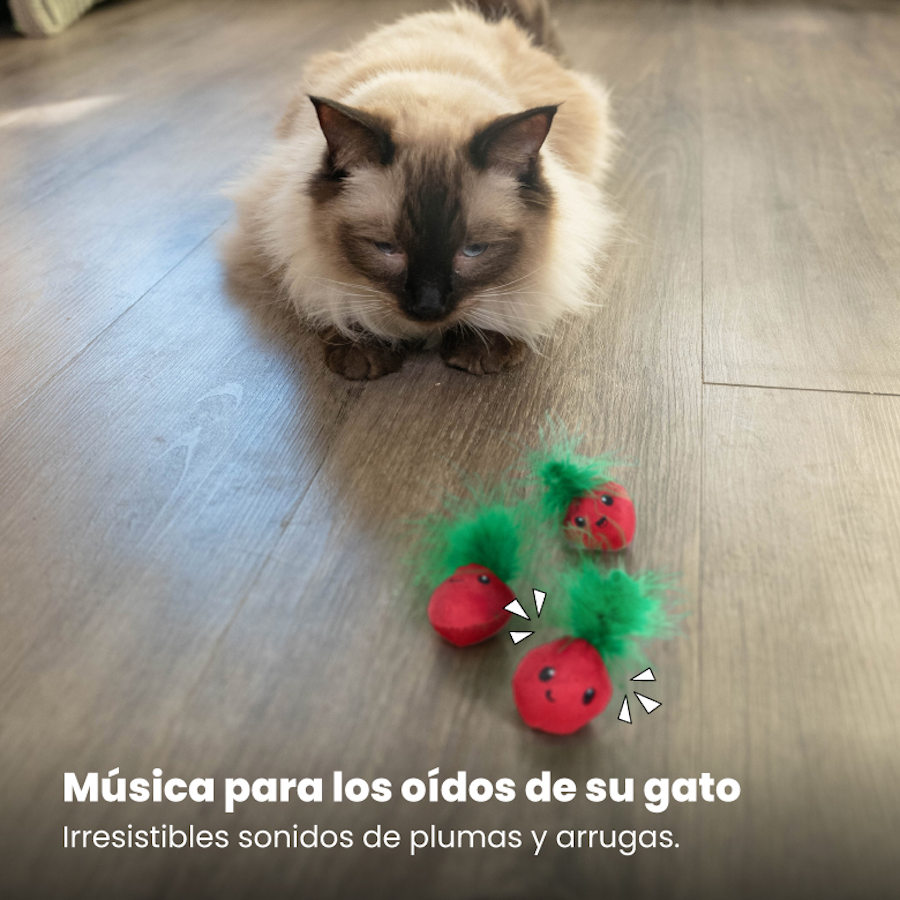 Brinquedo de pelúcia de morango Outward Hound Catstages Strawbabies para gatos