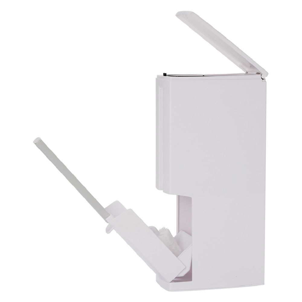 Poubelle brosse WC blanche