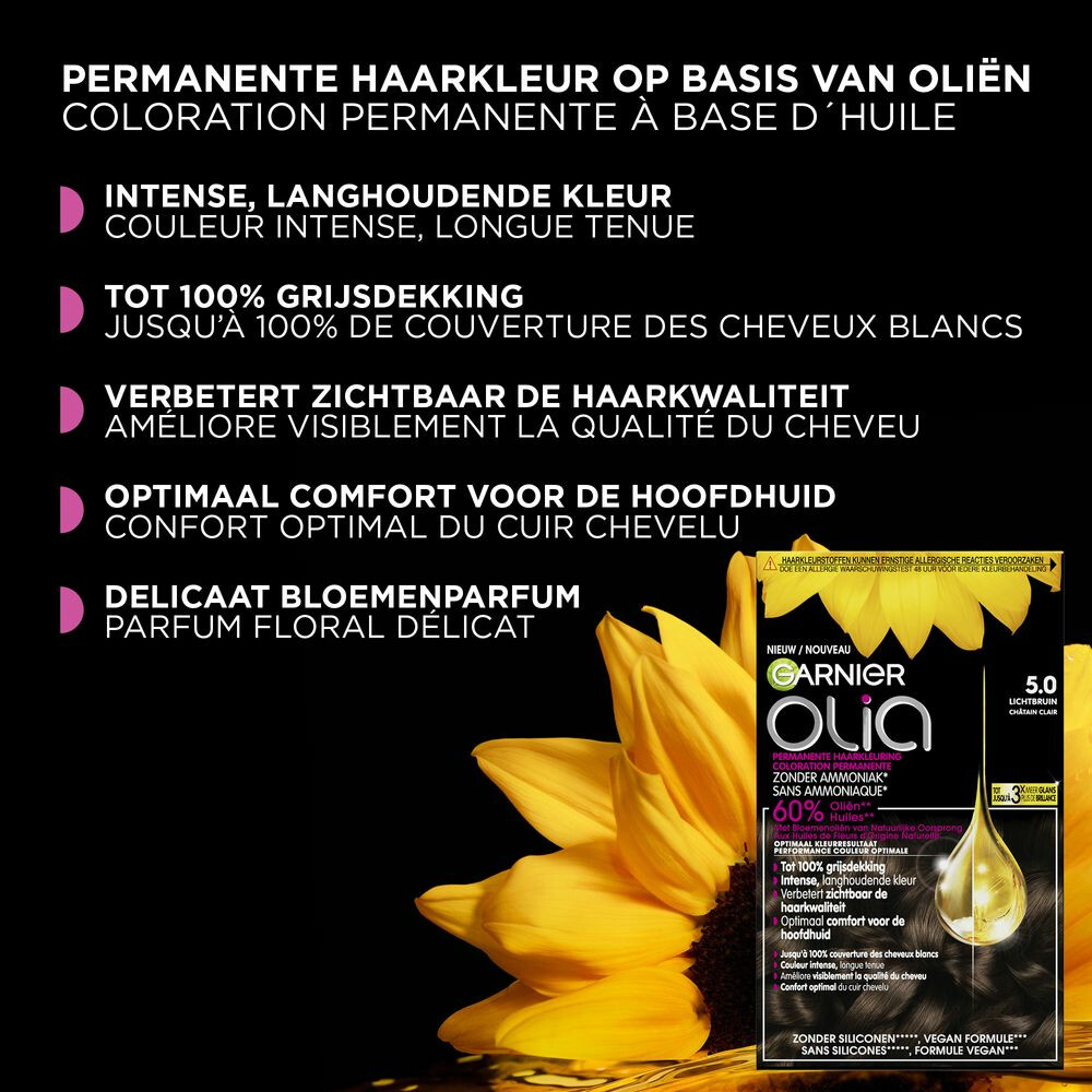 Garnier Olia Permanente Crèmekleuring 5.15 Kastanje Lichtbruin1 set