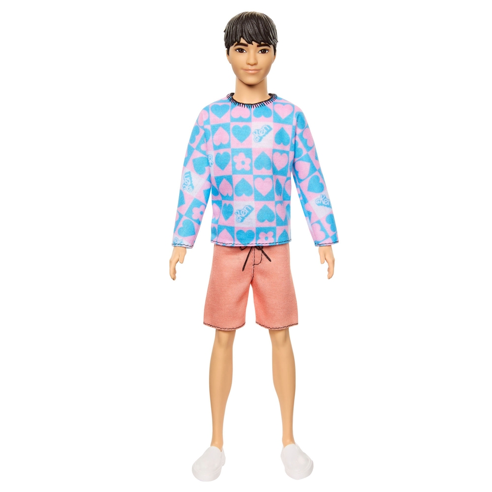 Barbie Fashionista Ken Puppe 219 mit buntem Herzchen-Top
