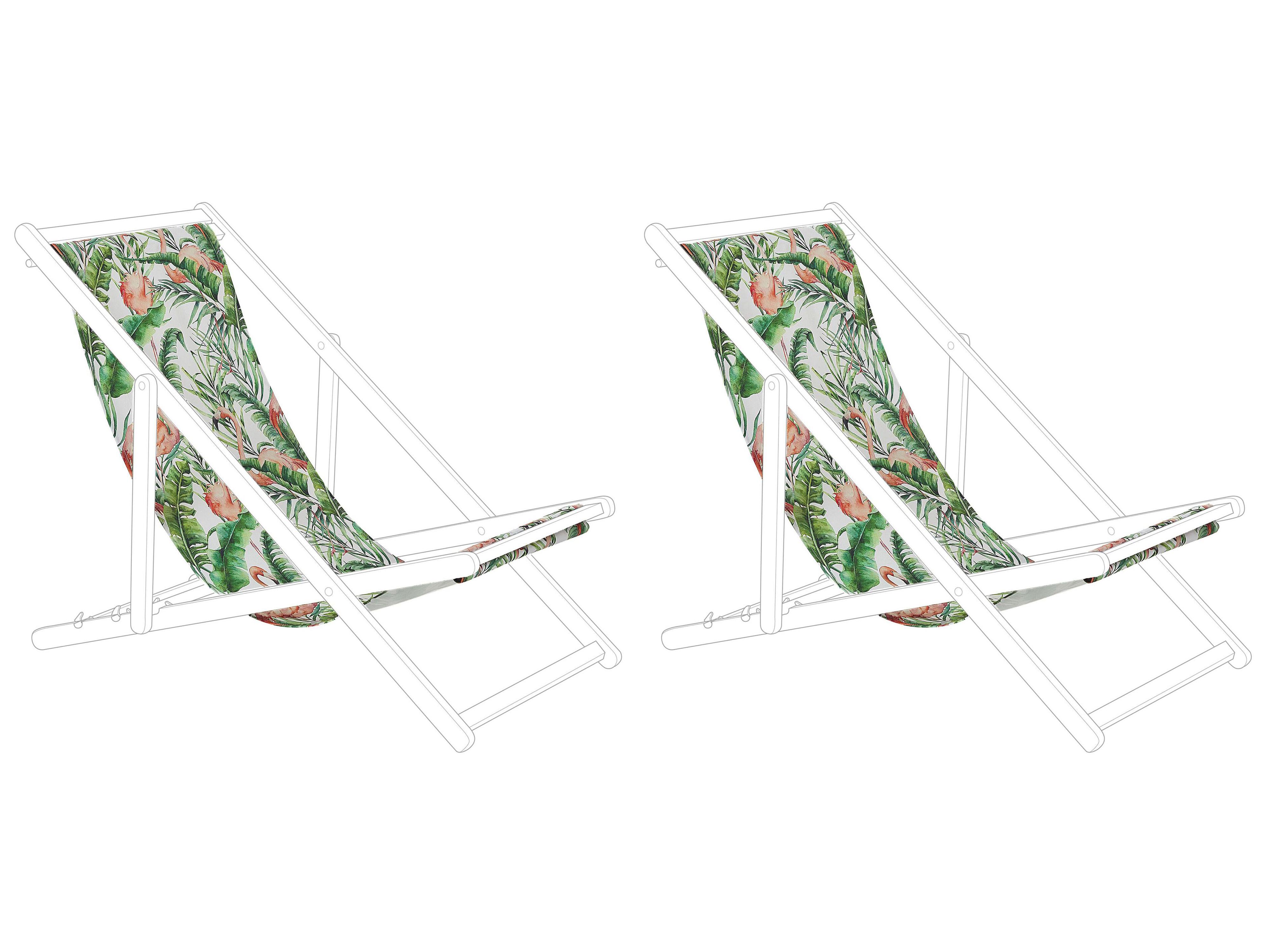 Set van 2 vervangingshoezen voor ligstoel ANZIO/AVELLINO 113 x 44 cm Meerkleurig