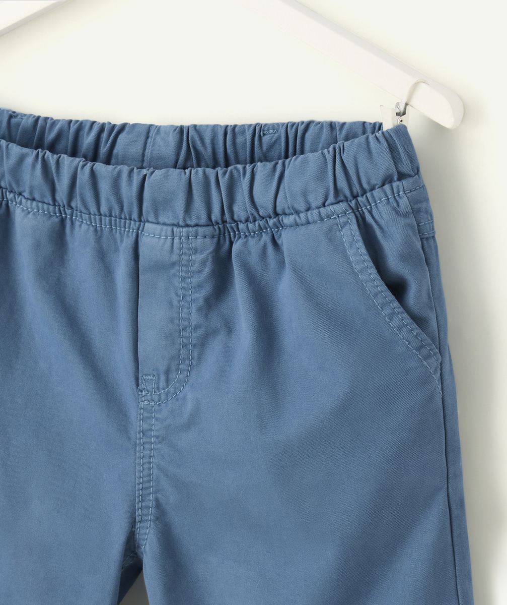 bermuda droit garçon en coton bleu