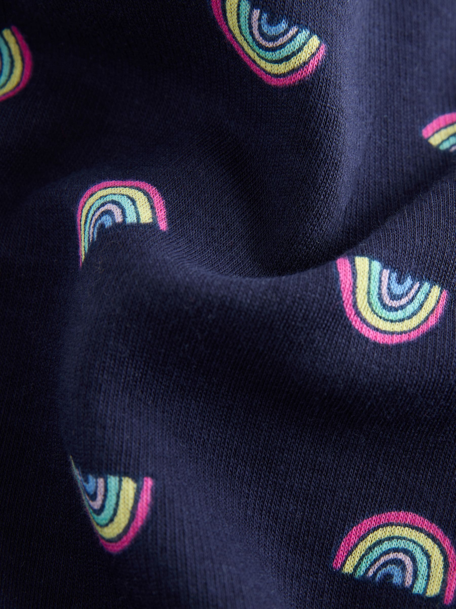 Marineblauw regenboog - Behaaglijke legging met fleecevoering (3-16 jr)