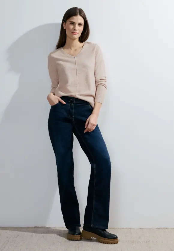 Cosy Strickpullover - golden sand melange