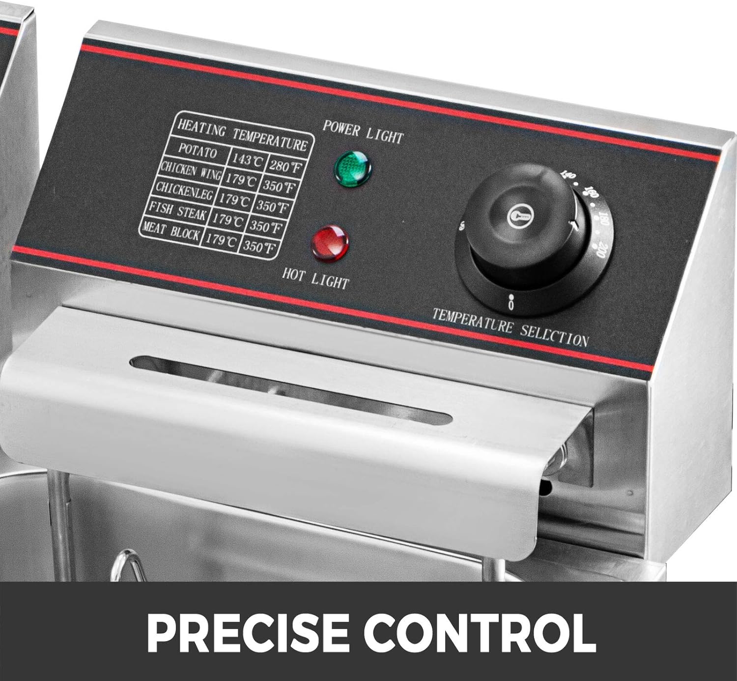 VEVOR wunicorn Fritteuse Commercial Elektro-Fritteuse Tief, Doppel-Kaltzonen-Fritteuse YB-82 Fritteuse Maschine Silbrig 5000W 220V für Schnellrestaurants Snackbars