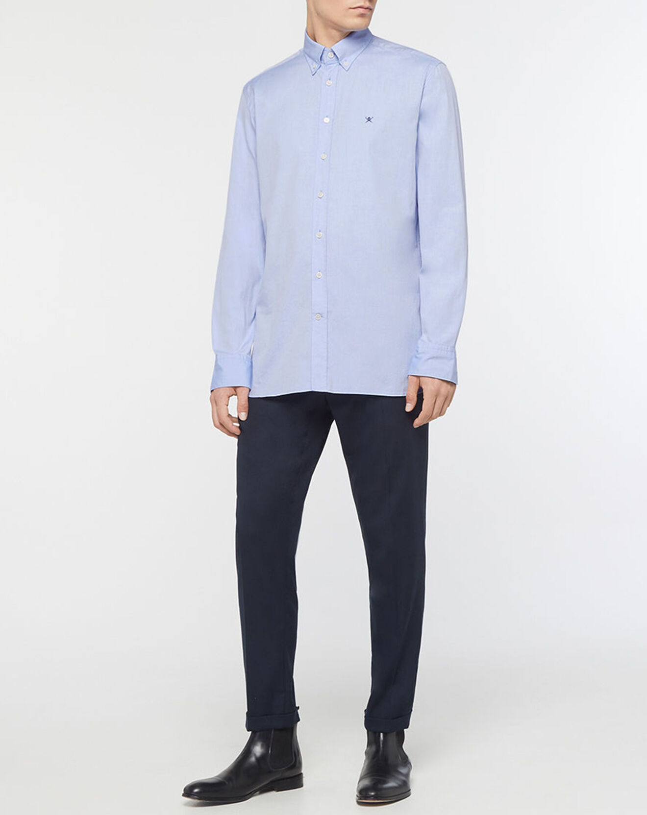 Hackett London Chemise Slim Fit Oxford unie bleue