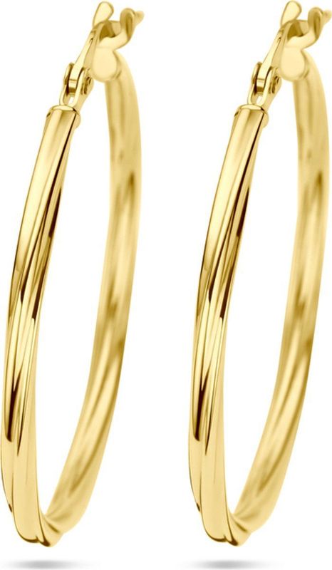 14K Geelgoud - Oorringen - Gedraaide Buis - 2,0 mm