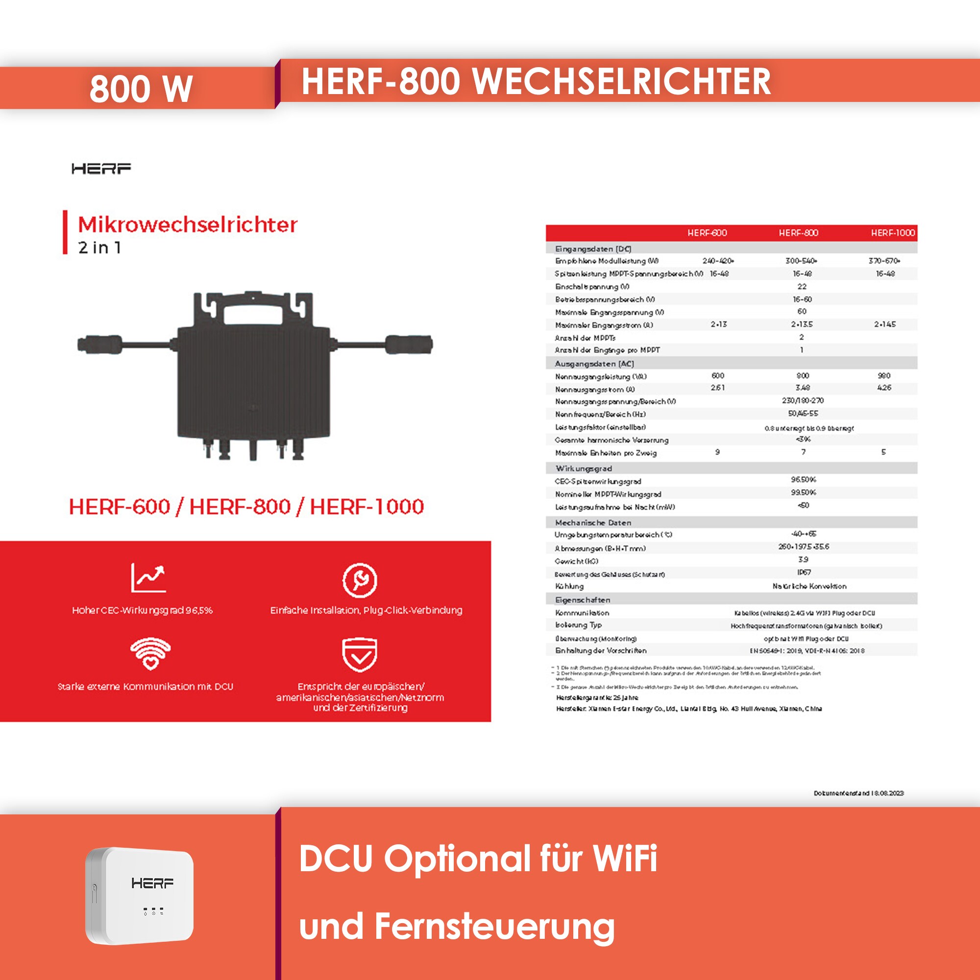 VALE Balkonkraftwerk | 860 W (2x430) Bifaziale Full-Black Glas-Glas Solarmodule | 800 W HERF Wechselrichter | Steckerfertige & Genehmigungsfreie Mini-Solaranlage