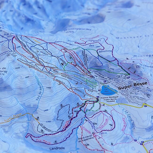 CARTE EN RELIEF SANCY SUPER BESSE MONT DORE