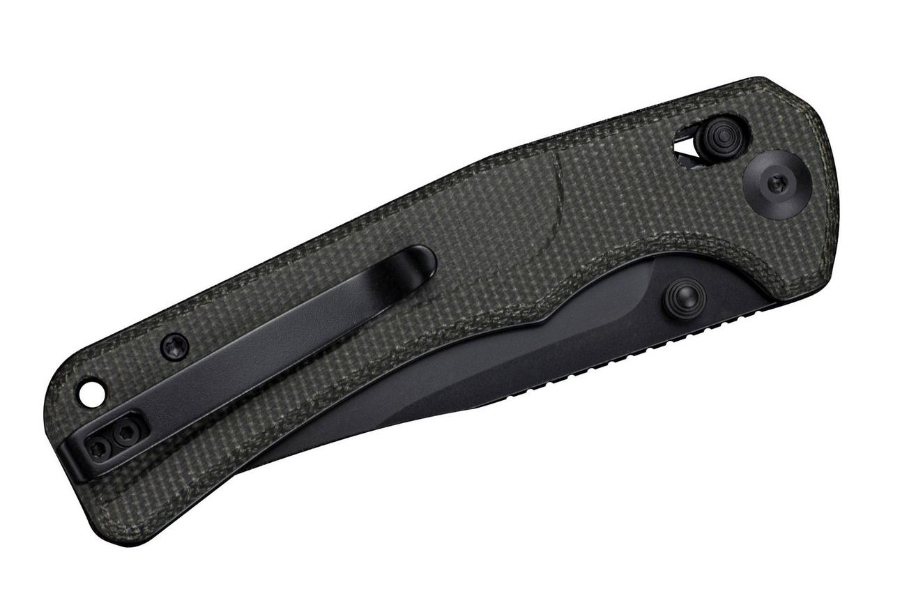 SENCUT Slybolt S25001A-1 Black 9Cr18MoV, Dark Green Micarta, zakmes