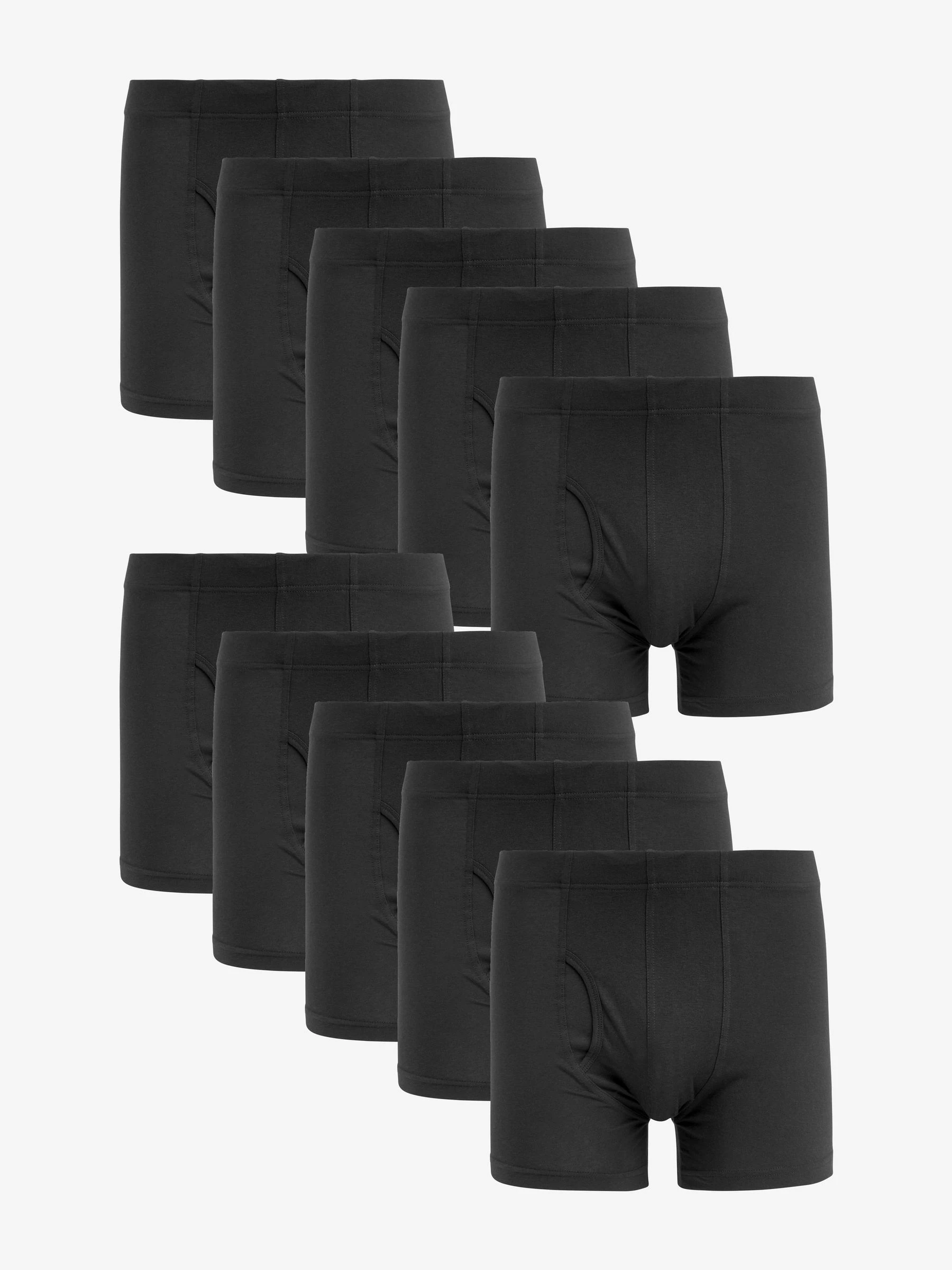 Zwart - Verpakking van 10 - Boxershorts met A-voorkant