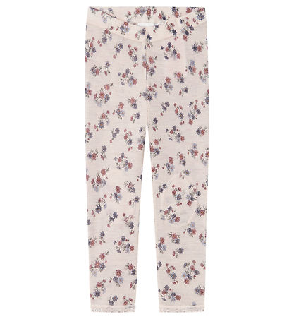 Name It Leggings - Wolle - Noos - NmfWang - Lila Ash m. Lochmust