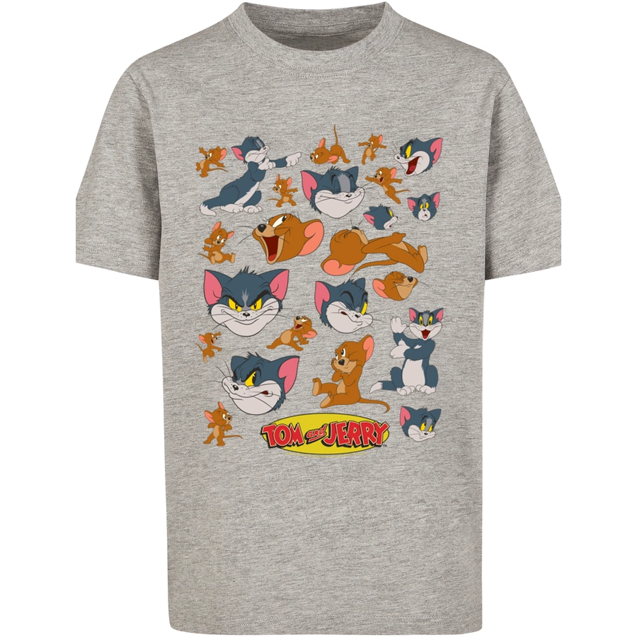 F4NT4STIC T-Shirt Tom and Jerry TV Serie Many Faces heather grey
