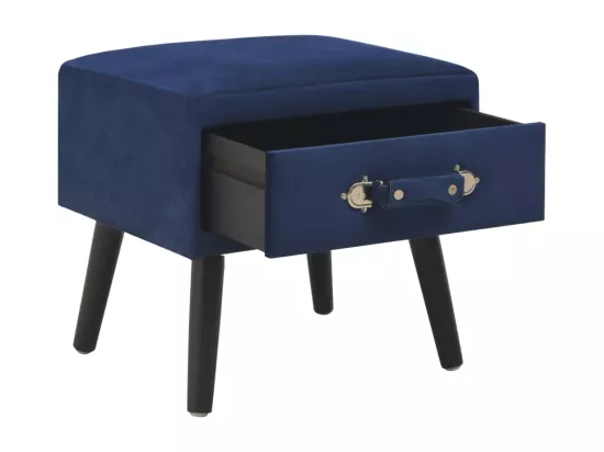 Table de chevet Bleu 40x35x40 cm Velours