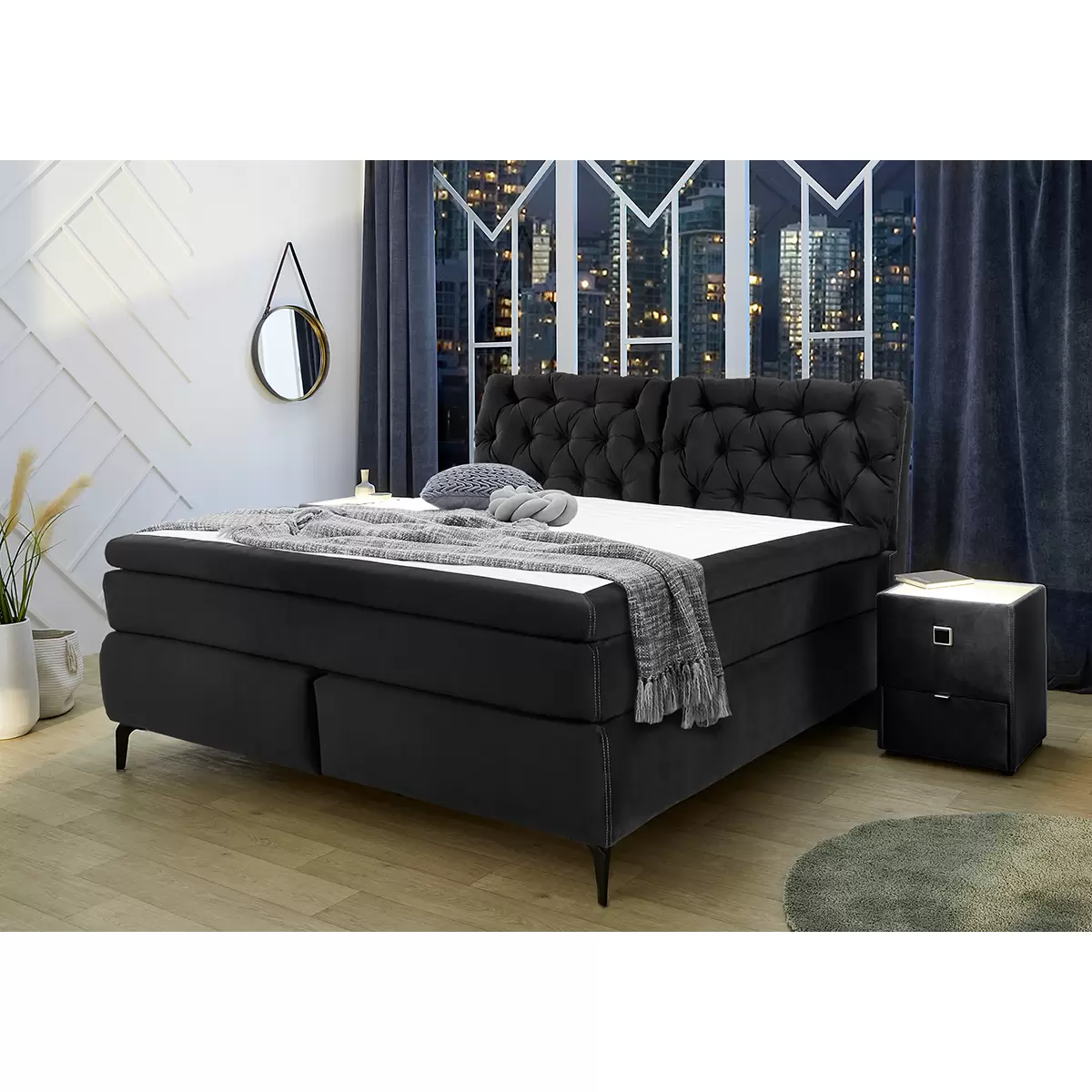 Boxspringbett Charlie Mix 180x200 Schwarz