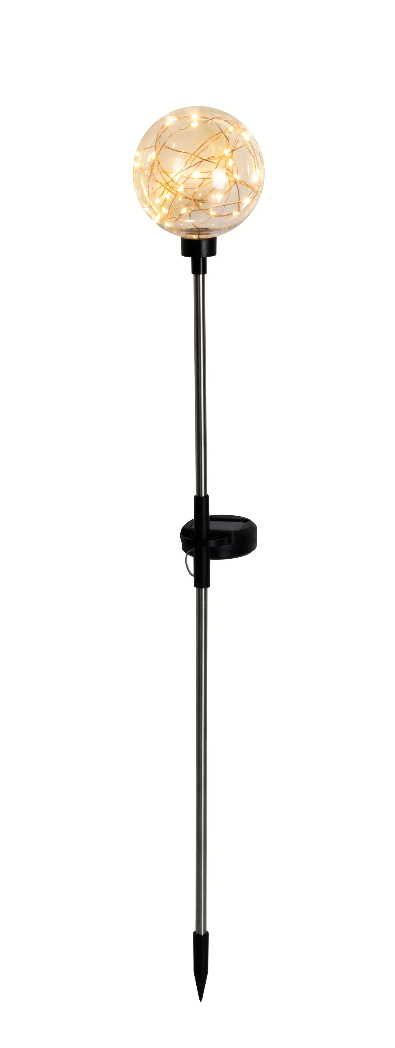 Solcellelampe Kule på spyd Høyde 73 cm