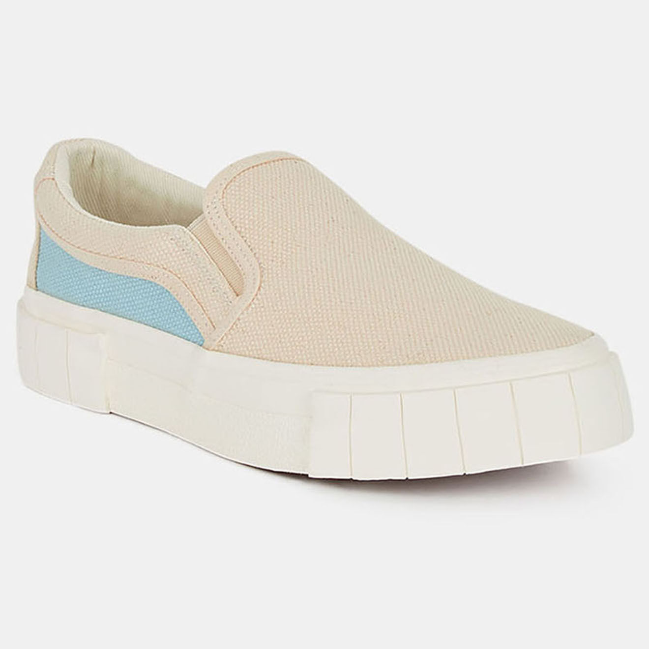 Good News Slip On en Coton Bio Courtney beige/bleu