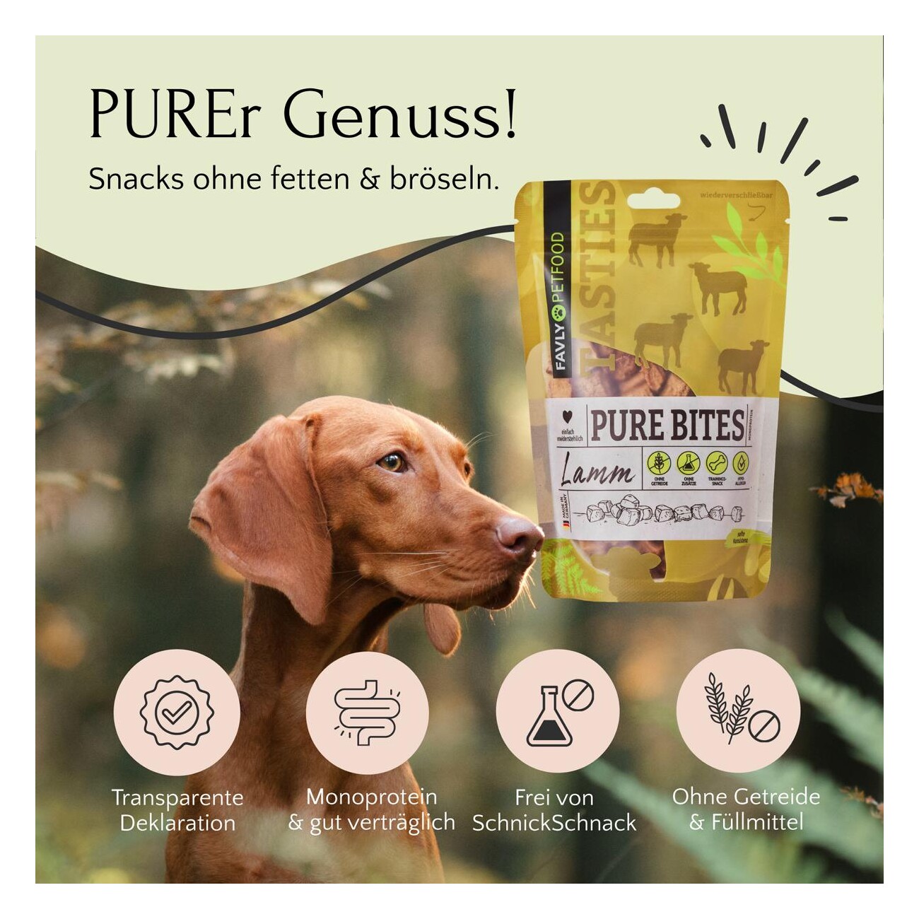 FAVLY Petfood PURE Bites Lamm 360 g