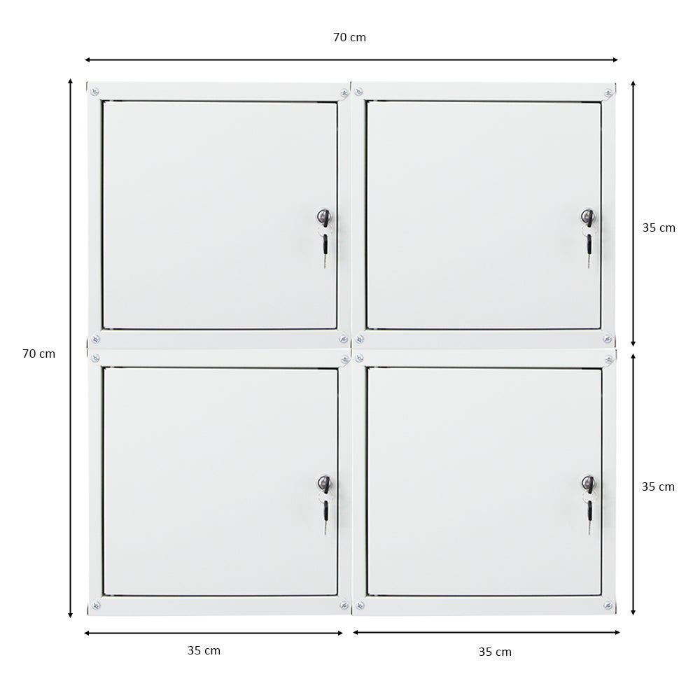 PROREGAL Mega Deal 4x locker cubes Cubic HxBxD 35 x 35 x 35 cm grijs