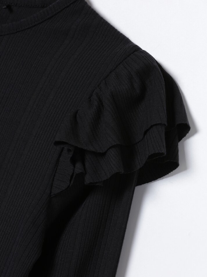 Blusa de malha com babados - Preta