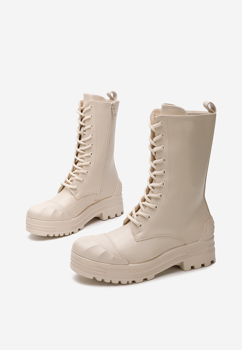 Bottines à lacets beige Serrato