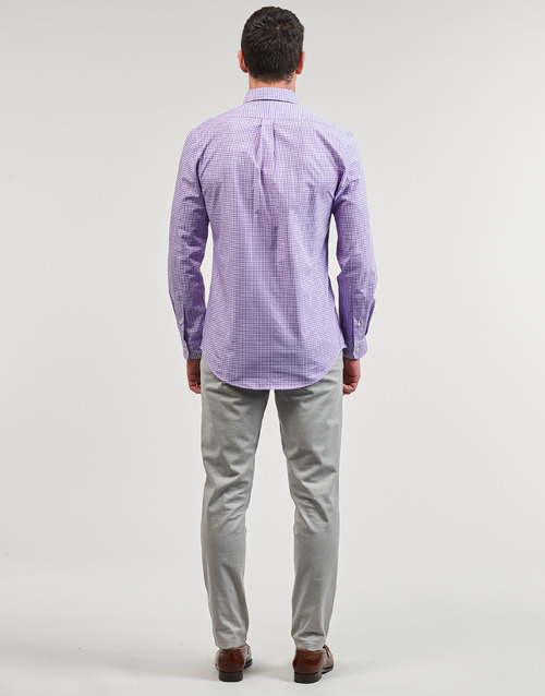 Polo Ralph Lauren - CHEMISE AJUSTEE SLIM FIT EN POPELINE RAYE Violeta / Blanco / Lavanda / Blanco