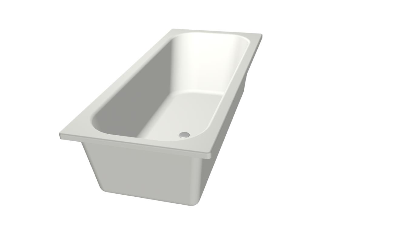 Xenz Aruba ligbad acryl 180x80x45cm zonder overloop wit mat