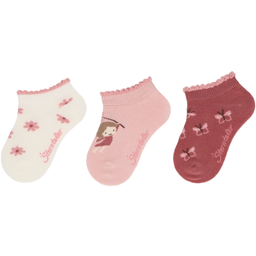 Sterntaler Sneaker-Socken 3er Blumen ecru