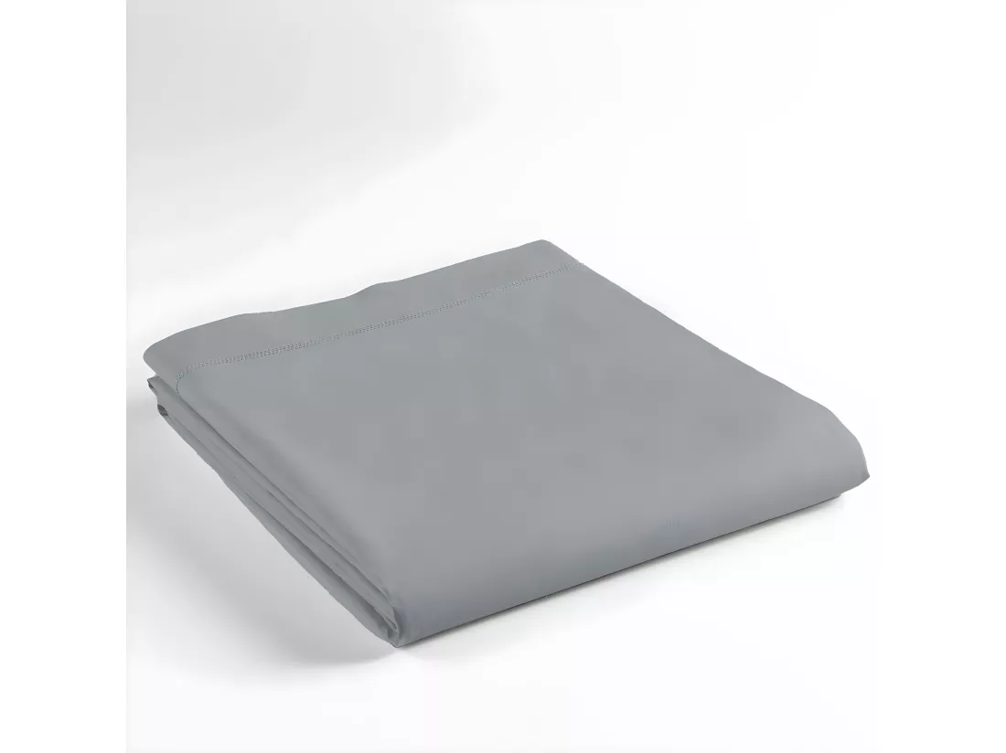 Drap plat uni - 180 x 290 cm - Lina - Gris