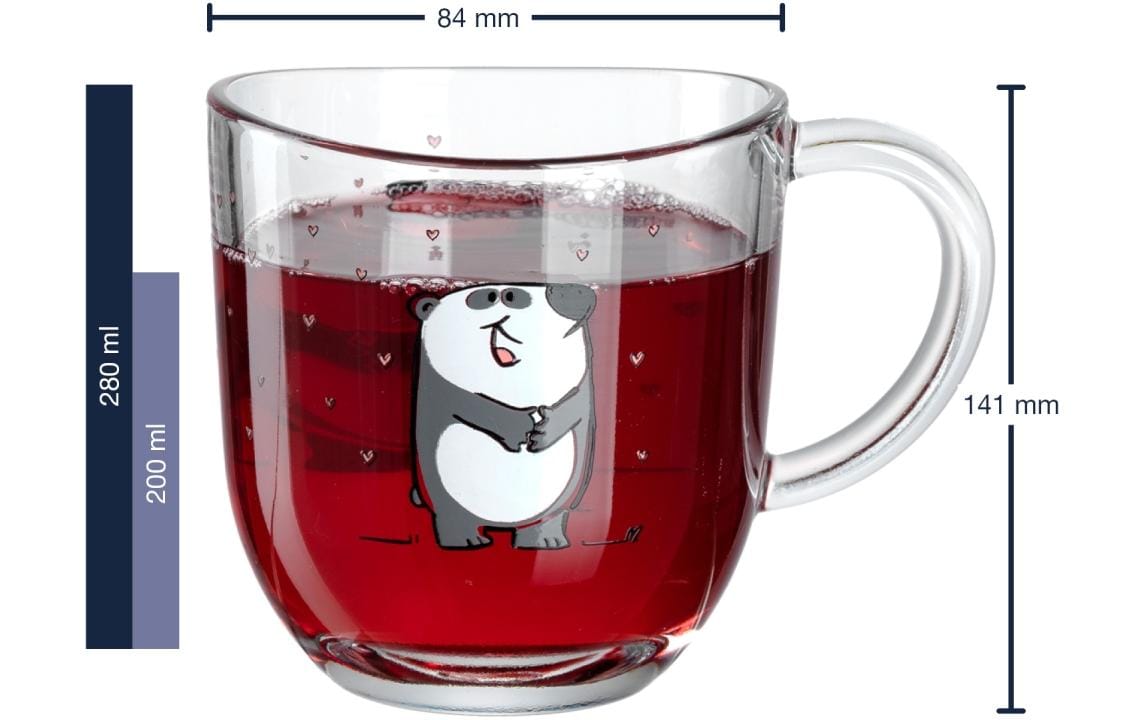 Kindertasse Bambini Panda, 6 StückTassen Set mit Panda Motiv