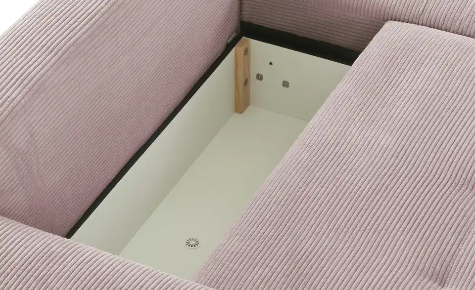 Ecksofa Arissa de Luxe Rosa rechts Cordstoff