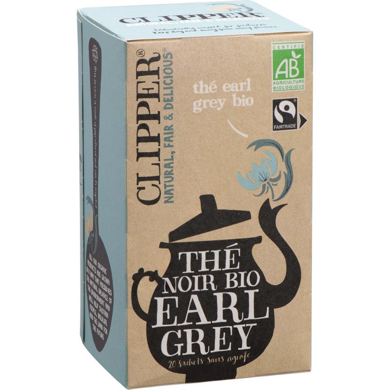 Thé noir Earl grey bio Clipper - Boîte de 20 sachets