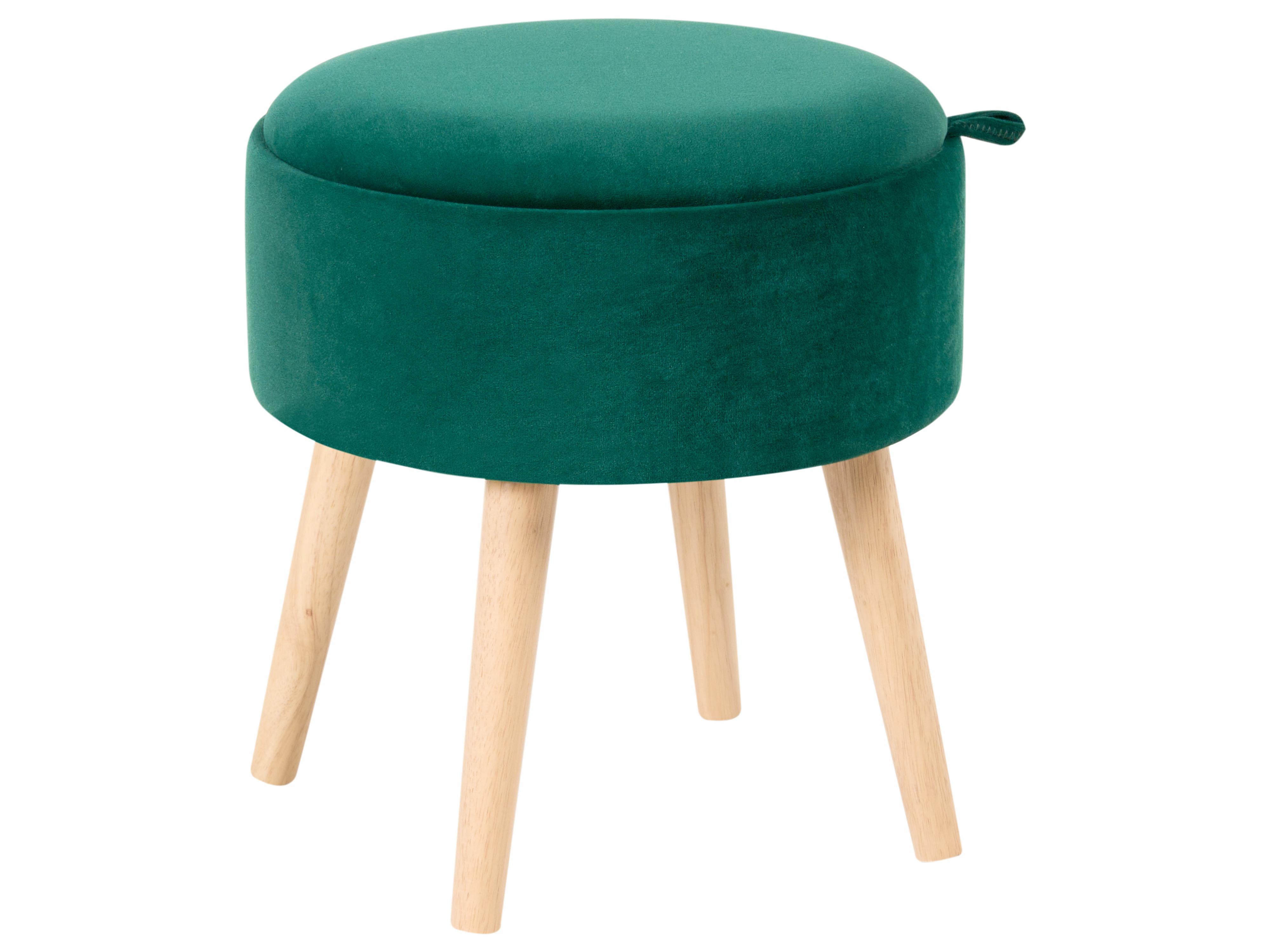 Hocker met opbergruimte NEELY Fluweel Smaragdgroen