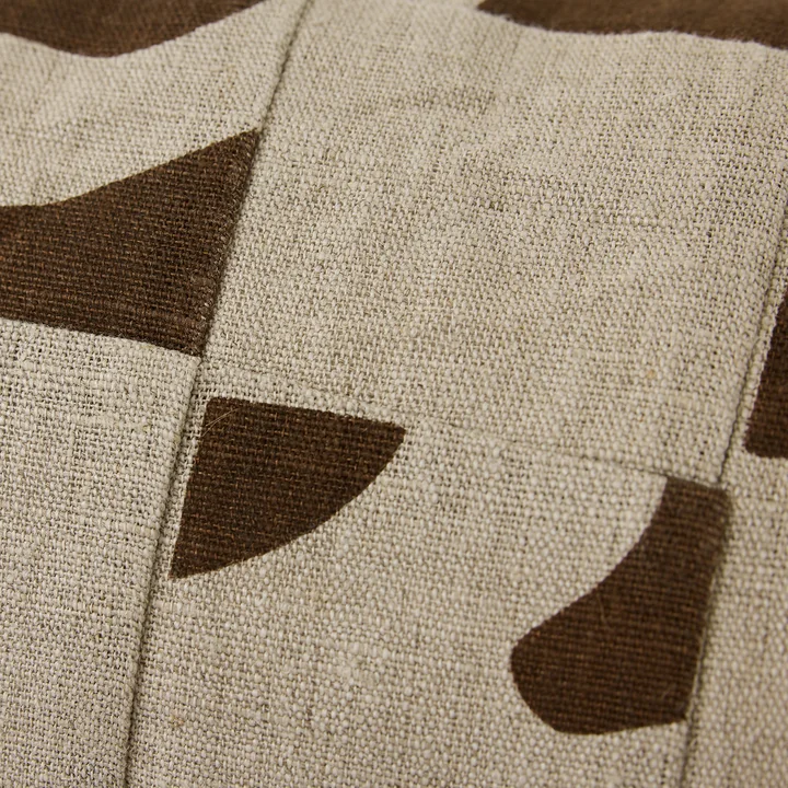 HKliving - Natural Patched Kissen, 70 x 30 cm, beige / braun