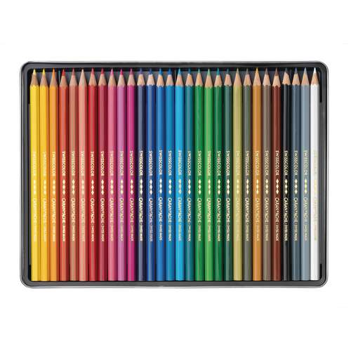 CARAN D'ACHE® Swisscolor wasserfeste Farbstifte, Metall-Etuis