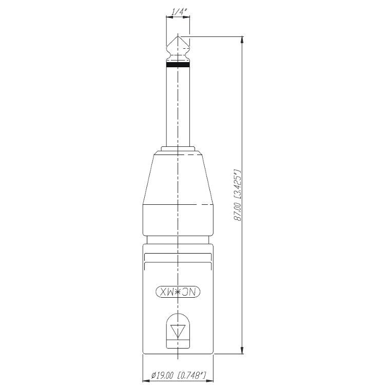 Neutrik NA2MP adapter XLR male - Jack male mono